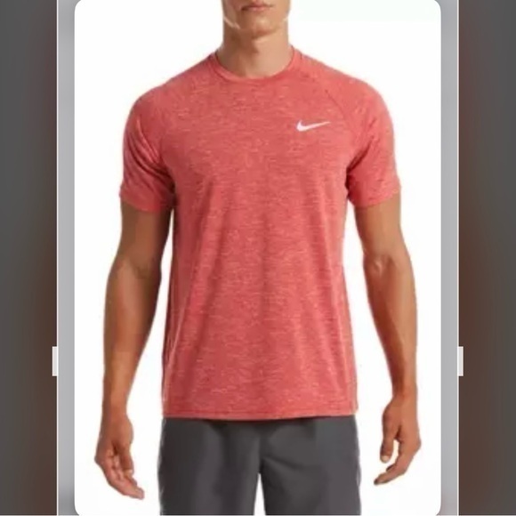 Nike Other - Nike Heather Short Sleeve Hydroguard Swim T-Shirt in UNIVERSITY RED Size S